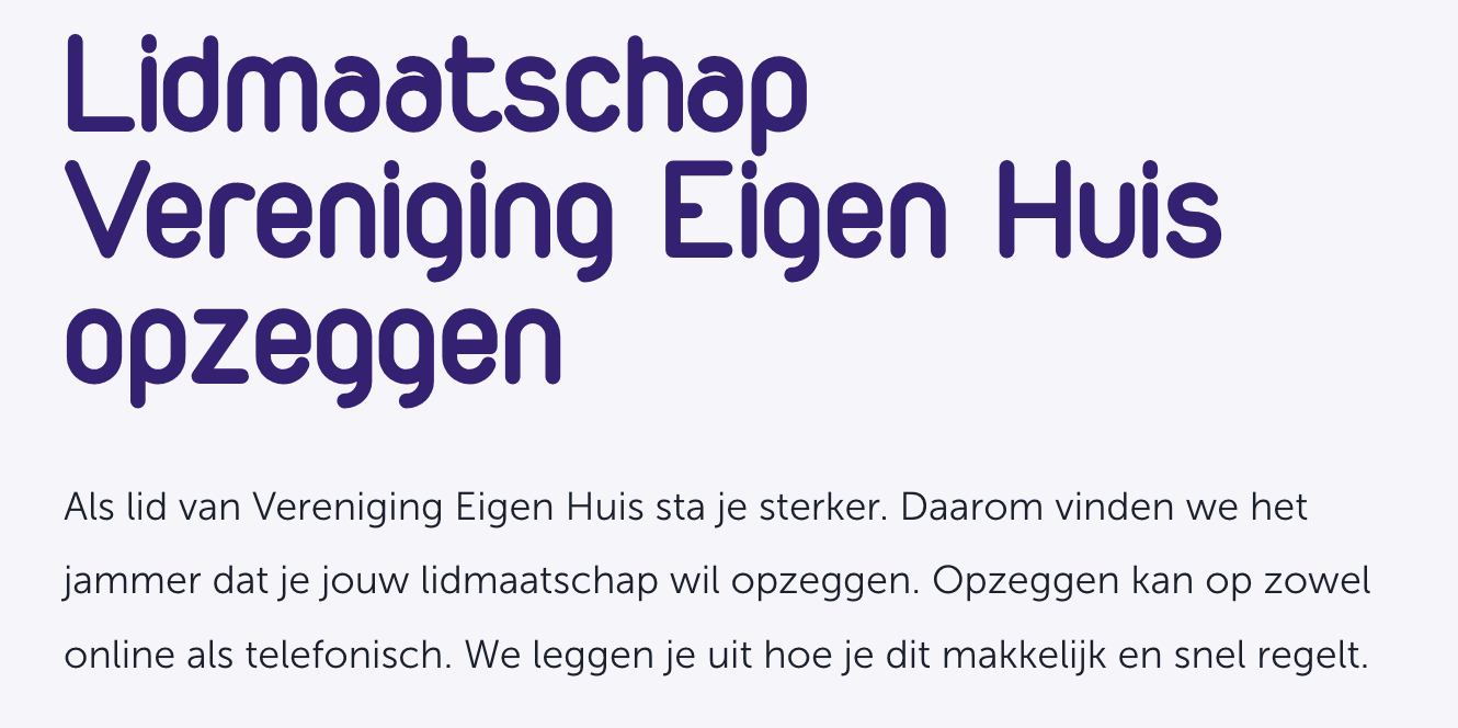 Lidmaatschap Vereniging Eigen Huis